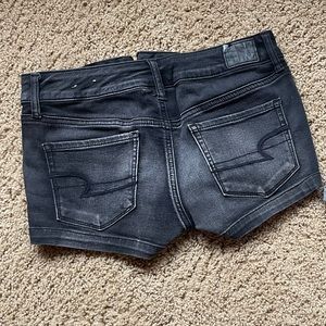American Eagle Shortie Jean Shorts Stretchy Black Size 4